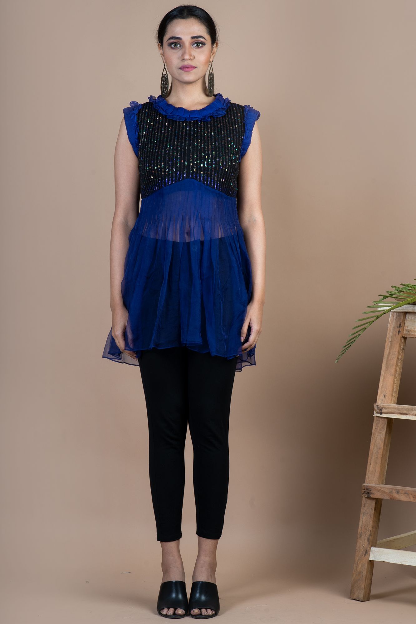 Flared Sequins Top