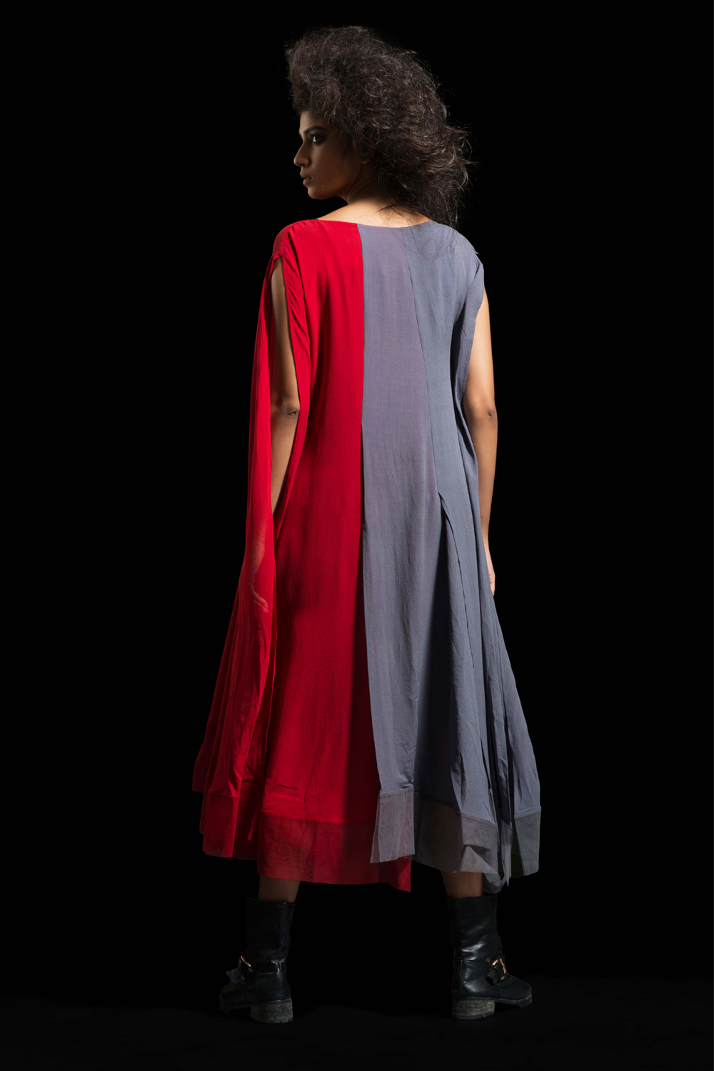 Red and Grey Kurta Dress