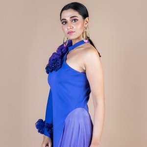 Off shoulder  Purple dress