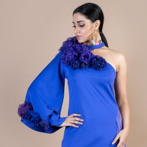 Off shoulder  Purple dress